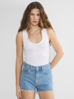 Denim Forum ‘Jodie’ high rise mini Light Blue Denim Jean Shorts size 30